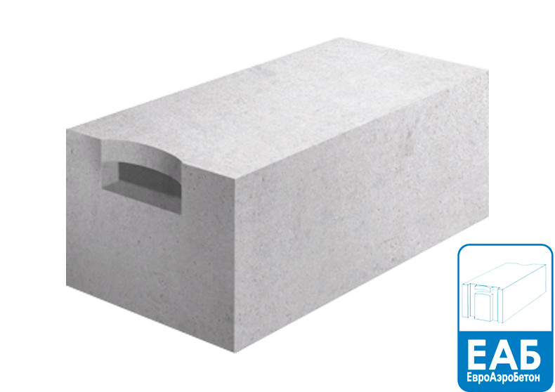 Газобетонные блоки ЕАБ (ЕвроАэроБетон) 625х250х250 мм